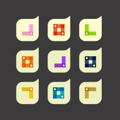 Vector set of beautiful abstract color icons