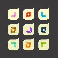 Vector set of beautiful abstract color icons N2