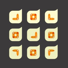Vector set of beautiful abstract color icons N3