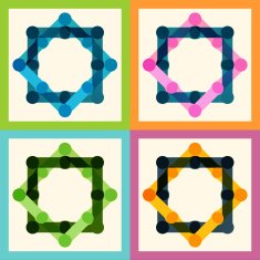 Set color molecule and technology pattern eps