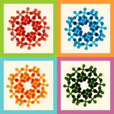 Set color molecule and technology pattern eps N9