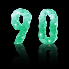 Emerald green polygonal font N25