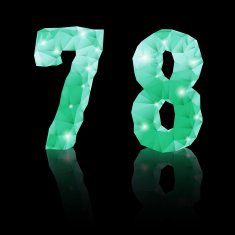 Emerald green polygonal font N26