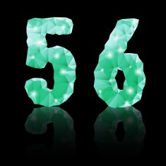 Emerald green polygonal font N27