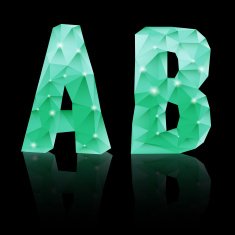 Emerald green polygonal font N31