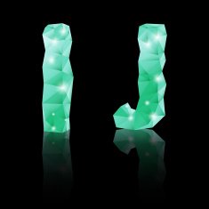 Emerald green polygonal font N37