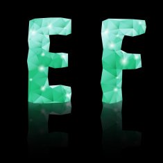 Emerald green polygonal font N39