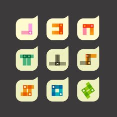 Vector set of beautiful abstract color icons N4