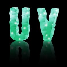 Emerald green polygonal font N42