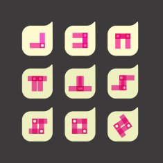 Vector set of beautiful abstract color icons N5