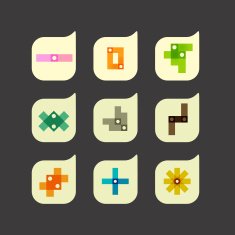 Vector set of beautiful abstract color icons N6