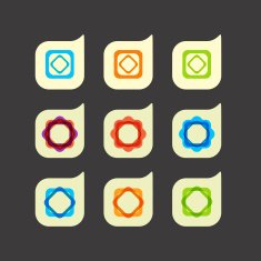 Vector set of beautiful abstract color icons N8