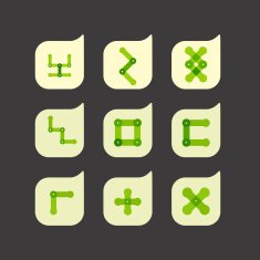 Vector set of beautiful abstract color icons N9
