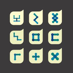 Vector set of beautiful abstract color icons N10