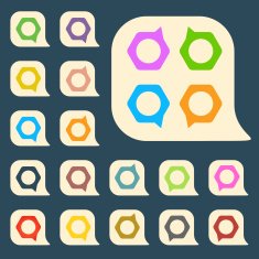 Set of colored icons to indicate the empty space N6