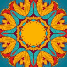 Background from round lace pattern with natural elements
