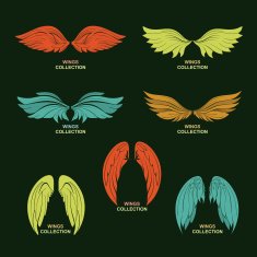 Wing set stylized wings