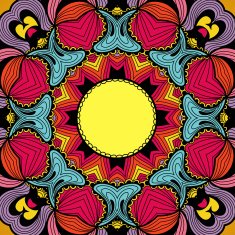 Background from round lace pattern with natural elements N2