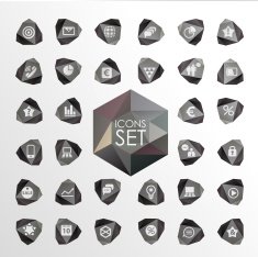Vector polygonal modern icons N3