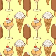Sketch ice-cream in vintage style