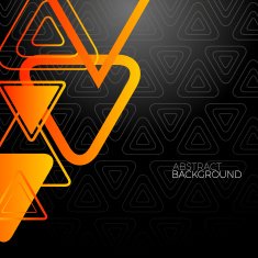 Abstract Black Background With Orange Triangles N3
