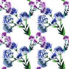 Vector seamless pattern watercolor Flowers