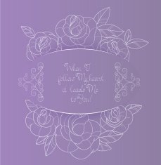 Vintage card roses bouquet romantic quotes N11