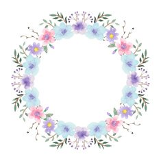 Watercolor floral frame N23