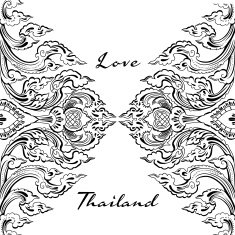 Vector thai floral decorative ornament
