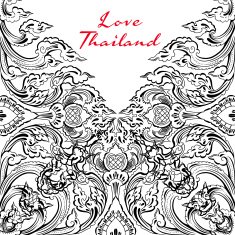Vector thai floral decorative ornament N2