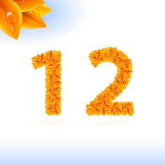 Sans serif font with fall leaf decoration