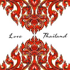 Vector thai floral decorative ornament N12