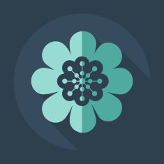 Flat modern design with shadow icon flower N3