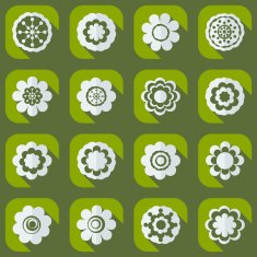 Flat modern design with shadow icon flower N6