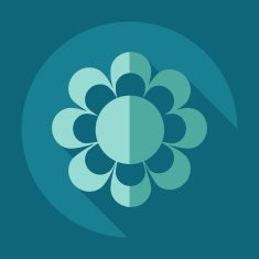 Flat modern design with shadow icon flower N11