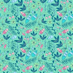 Colorful seamless pattern with forest elements