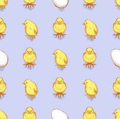 Seamless pattern with chickens