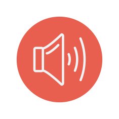Speaker volume thin line icon