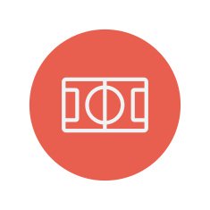 Basketball court thin line icon