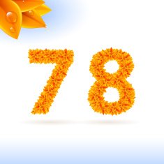 Sans serif font with fall leaf decoration N5