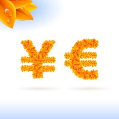 Sans serif font with fall leaf decoration N6