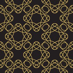 Royal Black and Gold Flourish Seamless Pattern