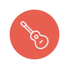 Acoustic guitar thin line icon