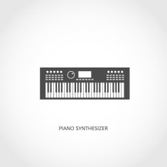Musical instrument piano flat icon N2