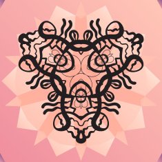 Stylized kaleidoscope medallion yoga india arabic style design