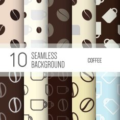 10 seamless backgrounds or patterns with coffee N2