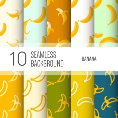 10 seamless backgrounds or patterns with banana N2