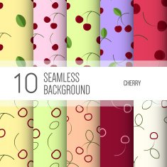 10 seamless backgrounds or patterns with fruit Cherry