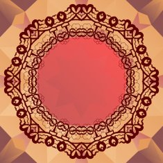 Round mandala frame for text oriental design banner vector