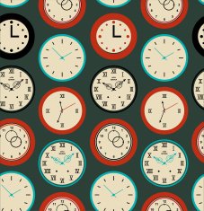 Seamless pattern texture with round clocks